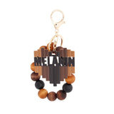 Melanin Wood Bead Keychain