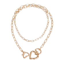 Load image into Gallery viewer, Gold Heart Carabiner Layered Chain
