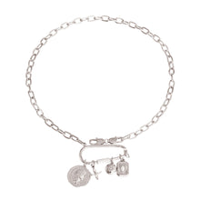 Load image into Gallery viewer, Silver Coin Screw Carabiner Chain
