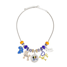 Load image into Gallery viewer, Blue Gold Sorority Charm Necklace
