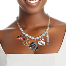 Load image into Gallery viewer, Silver Melanin Poppin Charm Chain
