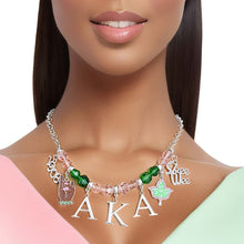 Load image into Gallery viewer, Pink Green Bead AKA Necklace
