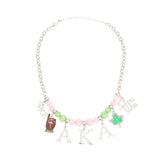 Necklace Pink Green AKA Charm Necklace for Women