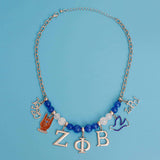 Blue Bead Zeta Necklace