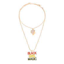 Load image into Gallery viewer, Multi Color Double Chain Black Girl Magic Necklace
