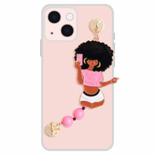 Load image into Gallery viewer, Pink Black Girl Magic Phone Strap

