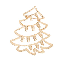 Cargar imagen en el visor de la galería, Brooch Gold Xmas Tree Bling Pin for Women
