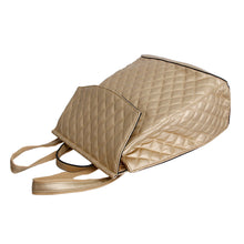 Load image into Gallery viewer, Gold Quilted Convertible Backpack
