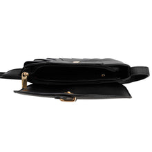 Load image into Gallery viewer, Black Pleated Semicircle Crossbody
