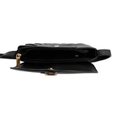Black Pleated Semicircle Crossbody