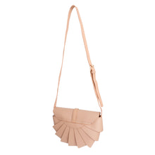 Load image into Gallery viewer, Light Brown Pleated Semicircle Crossbody
