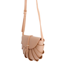 Load image into Gallery viewer, Light Brown Pleated Semicircle Crossbody
