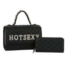 Load image into Gallery viewer, Black HOT SEXY Quilted Satchel Set
