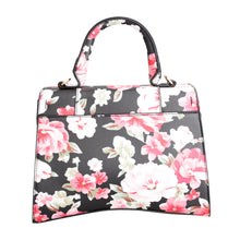 Load image into Gallery viewer, Black Floral Flal Top Handle Handbag Set

