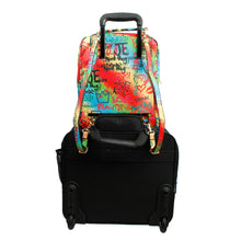Load image into Gallery viewer, Multi Color Grafitti Trolley Sleeve Backpack
