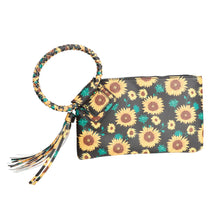 Load image into Gallery viewer, Black Sunflower Bangle Clutch

