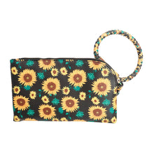 Load image into Gallery viewer, Black Sunflower Bangle Clutch
