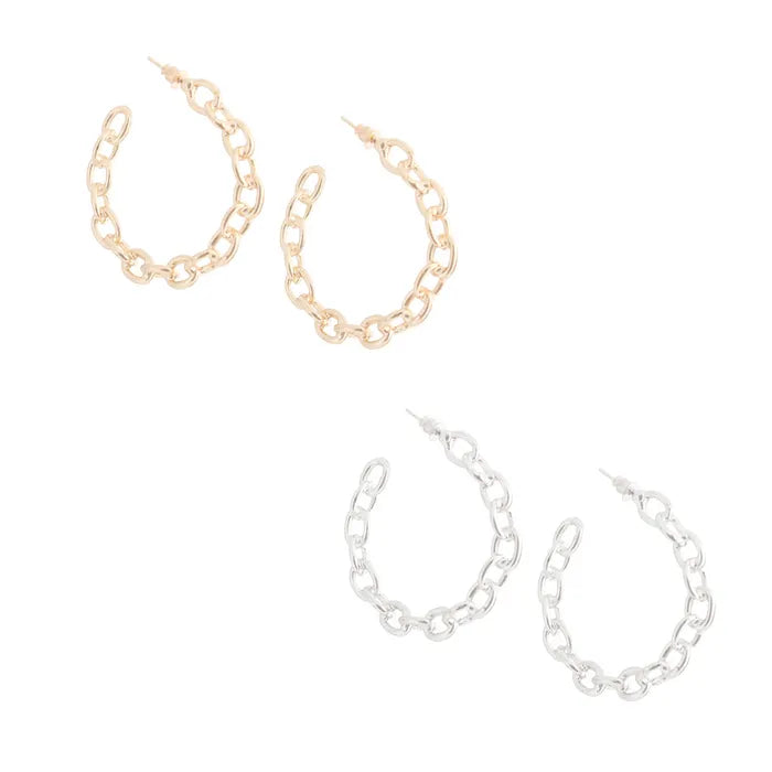 Hypoallergic Cable Chain Hoops