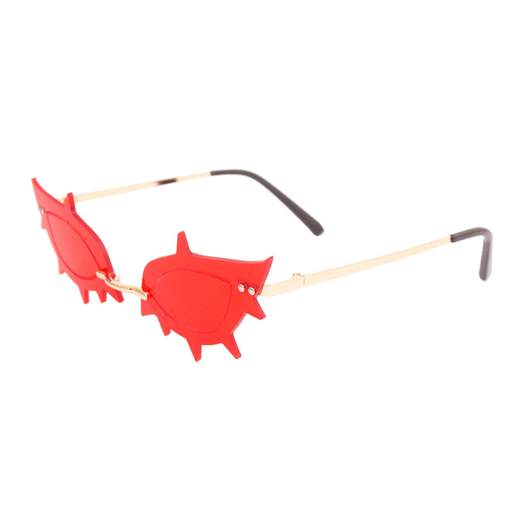 Red Rimless Spike Sunglasses