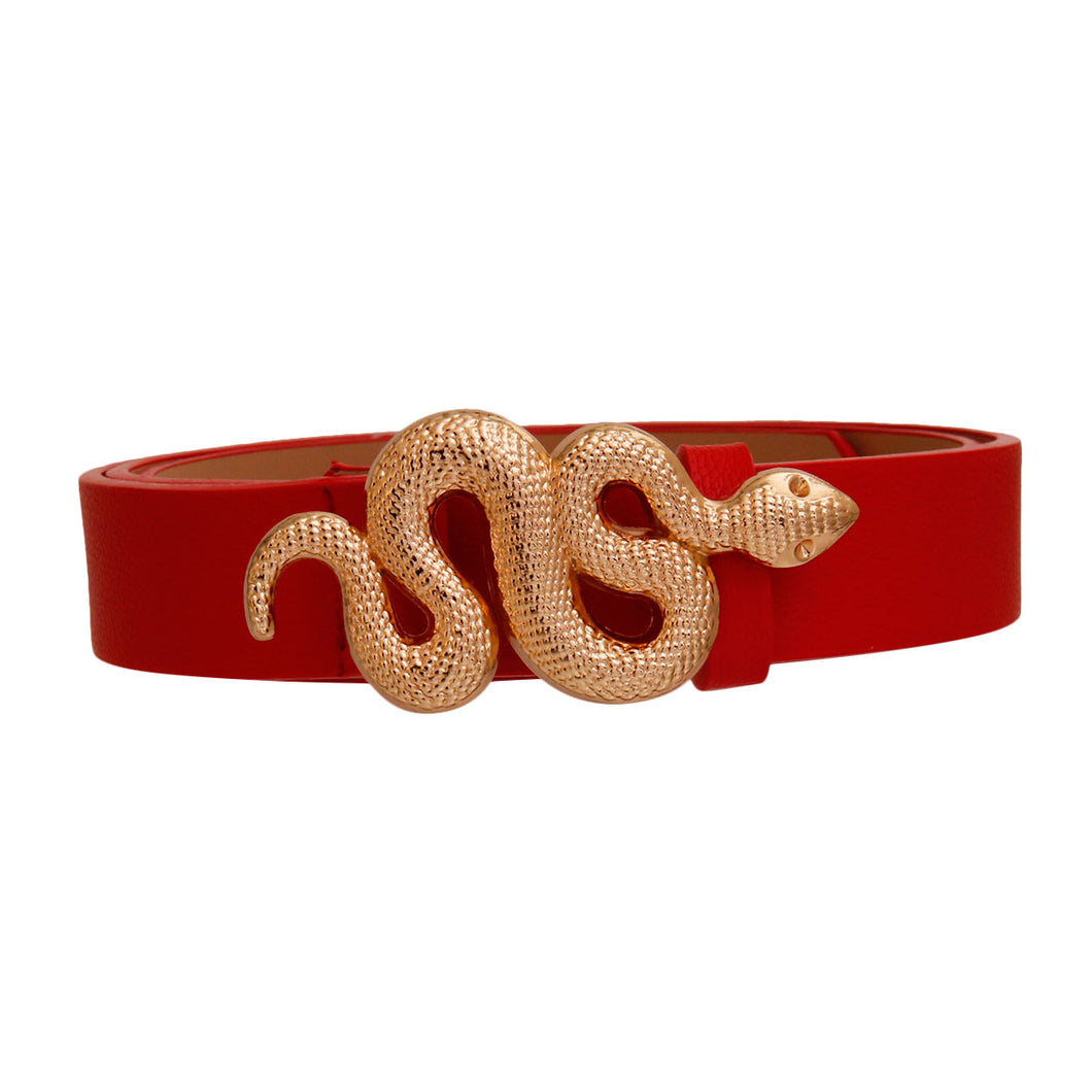 Red and Gold Snake Designer Belt
