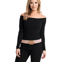 Load image into Gallery viewer, Light Pink and Rhinestone Gold CG Belt
