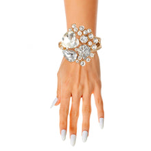 Load image into Gallery viewer, A Full Heart Crystal Gold Cuff
