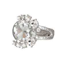 Load image into Gallery viewer, Silver Round Crystals Hinge Cuff
