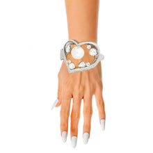 Load image into Gallery viewer, Silver Open Heart Hinge Cuff

