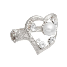 Load image into Gallery viewer, Silver Open Heart Hinge Cuff
