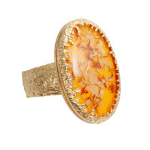 Cargar imagen en el visor de la galería, Oval Yellow Confetti Gold Cuff
