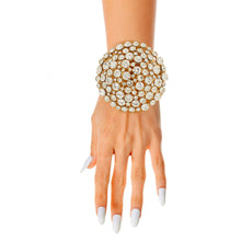 Load image into Gallery viewer, Gold Rhinestone Dome Cluster Cuff
