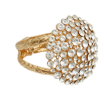 Load image into Gallery viewer, Gold Rhinestone Dome Cluster Cuff
