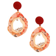 Load image into Gallery viewer, Red Rubber Marbled Earrings
