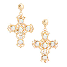 Load image into Gallery viewer, Gold AURBO Fancy Cross Earrings

