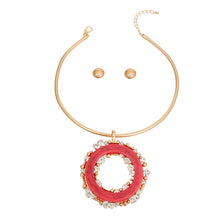 Cargar imagen en el visor de la galería, Fuchsia Rhinestone Round Pendant
