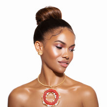 Load image into Gallery viewer, Red Rhinestone Round Pendant
