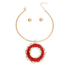 Load image into Gallery viewer, Red Rhinestone Round Pendant

