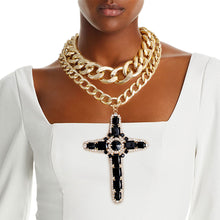 Load image into Gallery viewer, Chunky Black Jumbo Cross Necklace
