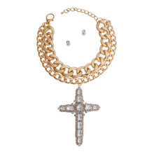 Load image into Gallery viewer, Chunky Gold Jumbo Cross Necklace
