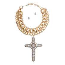 Cargar imagen en el visor de la galería, Chunky Gold Jumbo Cross Necklace
