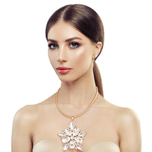 Load image into Gallery viewer, Gold Oval Crystal Pendant Necklace
