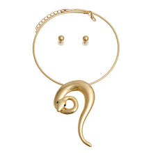 Load image into Gallery viewer, Gold Rigid Coiled Snake Necklace

