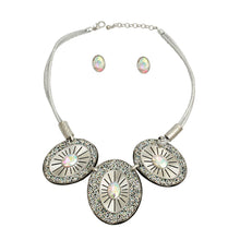 Load image into Gallery viewer, Silver Cord Oval Necklace
