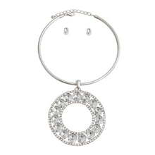 Load image into Gallery viewer, Rigid Silver Halo Circle Necklace
