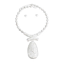Load image into Gallery viewer, Pendant Necklace Bead Silver Teardrop Set Women
