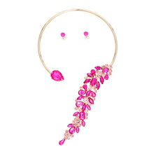 Load image into Gallery viewer, Necklace Fuchsia Crystal Drop Choker for Women

