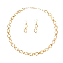 Load image into Gallery viewer, Twisted Oval Gold Metal Chain Set

