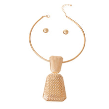 Load image into Gallery viewer, Gold Metal Trapezoid Choker Set
