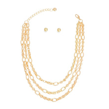 Load image into Gallery viewer, Necklace Gold Triple Chain Link Set for Women

