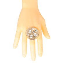Load image into Gallery viewer, Gold Clear Oval Crystal Ring
